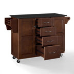 Isola da Cucina con Piano in Granito Nero - 45,7 P x 130,8 L x 89,5 A cm