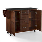 Isola da Cucina con Piano in Granito Nero - 45,7 P x 130,8 L x 89,5 A cm