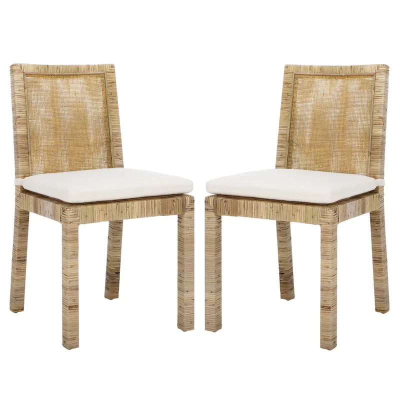 Sedia da pranzo Jessye Cane con cuscino (set da 2) - 21.7 L x 18.1 P x 38.6 A - 22W x 18D x 39H