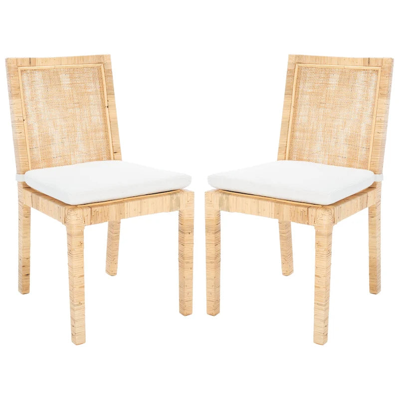 Sedia da pranzo Jessye Cane con cuscino (set da 2) - 21.7 L x 18.1 P x 38.6 A - 22W x 18D x 39H