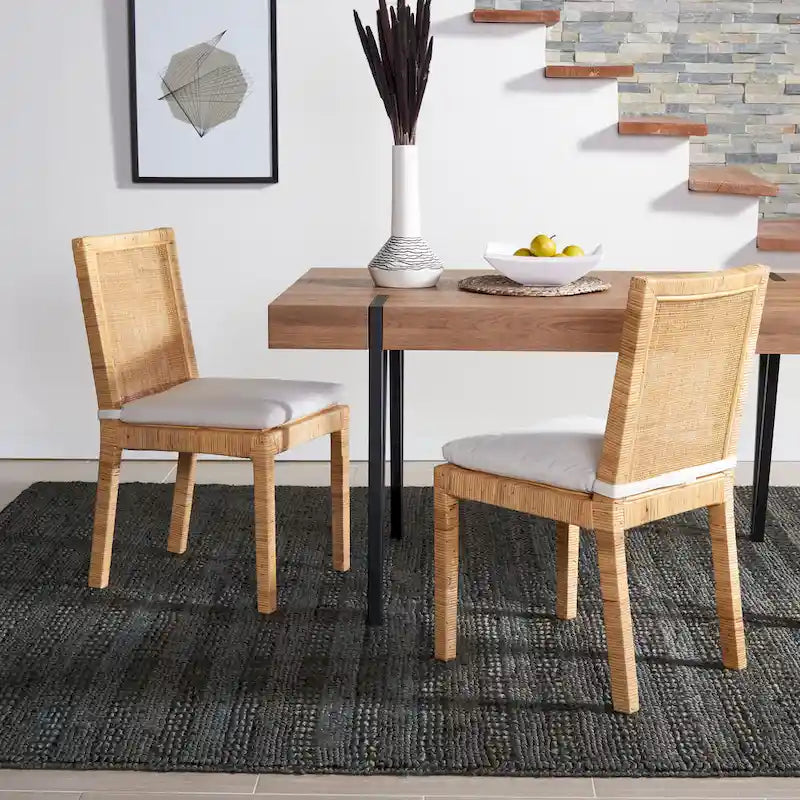 Sedia da pranzo Jessye Cane con cuscino (set da 2) - 21.7 L x 18.1 P x 38.6 A - 22W x 18D x 39H