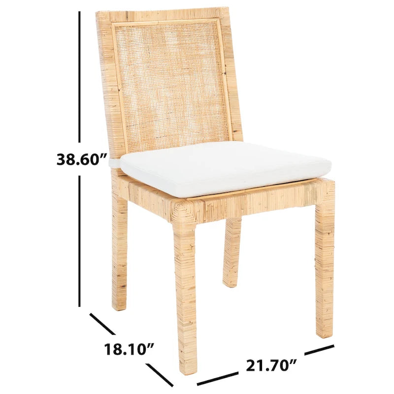Sedia da pranzo Jessye Cane con cuscino (set da 2) - 21.7 L x 18.1 P x 38.6 A - 22W x 18D x 39H