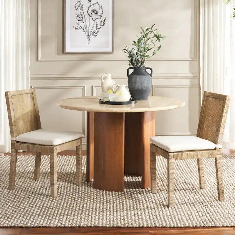 Sedia da pranzo Jessye Cane con cuscino (set da 2) - 21.7 L x 18.1 P x 38.6 A - 22W x 18D x 39H