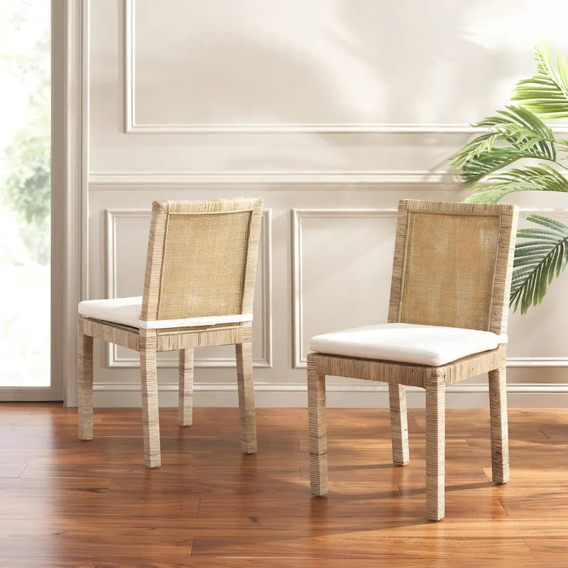 Sedia da pranzo Jessye Cane con cuscino (set da 2) - 21.7 L x 18.1 P x 38.6 A - 22W x 18D x 39H