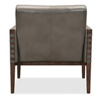 Poltrona in pelle con cornice in legno, larghezza 31".