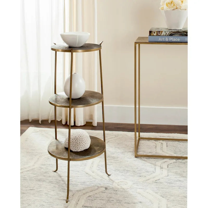  Jerrie Brass Side Table - 14 x 14 x 31.5 - 14Wx14Dx32H