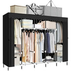 Armadi Portatili Neri per Vestiti Appesi - 82P x 45L x 175A