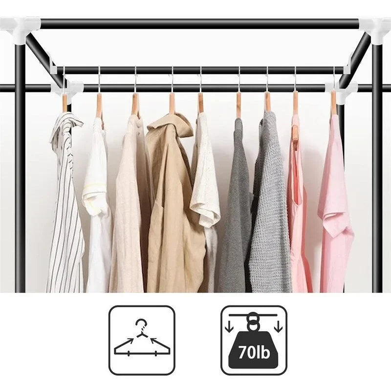 Armadi Portatili Neri per Vestiti Appesi - 82P x 45L x 175A