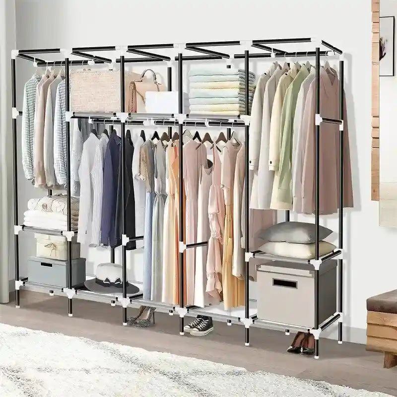 Armadi Portatili Neri per Vestiti Appesi - 82P x 45L x 175A