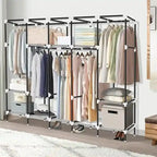 Armadi Portatili Neri per Vestiti Appesi - 82P x 45L x 175A