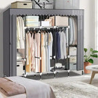 Armadi Portatili Neri per Vestiti Appesi - 82P x 45L x 175A