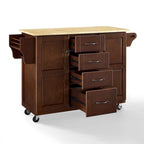 Carrello da Cucina con Piano in Legno Naturale - 18p x 51.5l x 35.25h