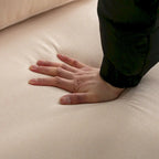 Comoda poltrona accentata imbottita in lino con bottoni capitonné, poltrona da lettura per soggiorno, camera da letto