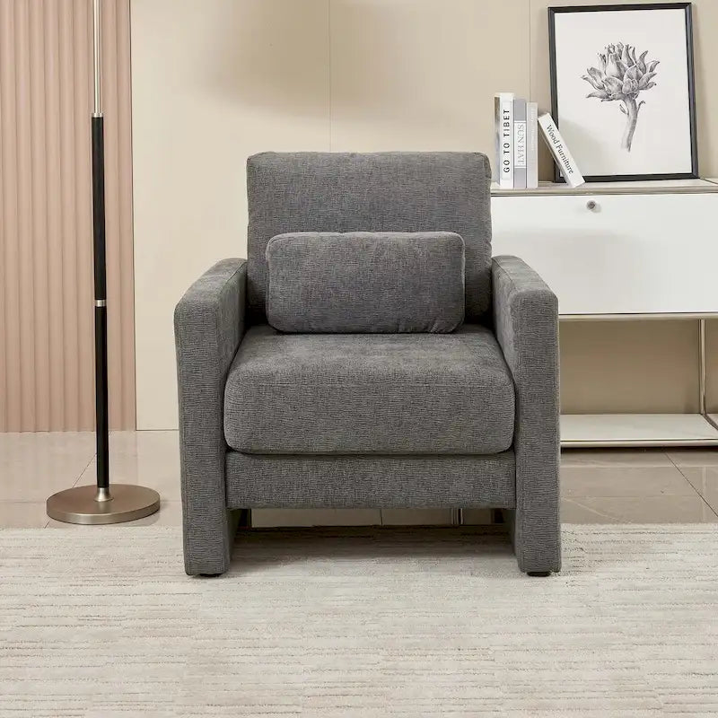 Poltrona di design moderna in ciniglia per soggiorno