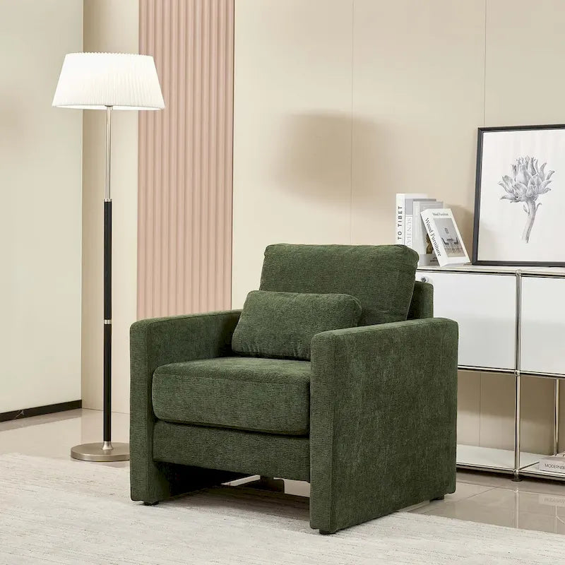 Poltrona di design moderna in ciniglia per soggiorno