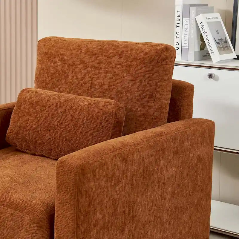 Poltrona di design moderna in ciniglia per soggiorno