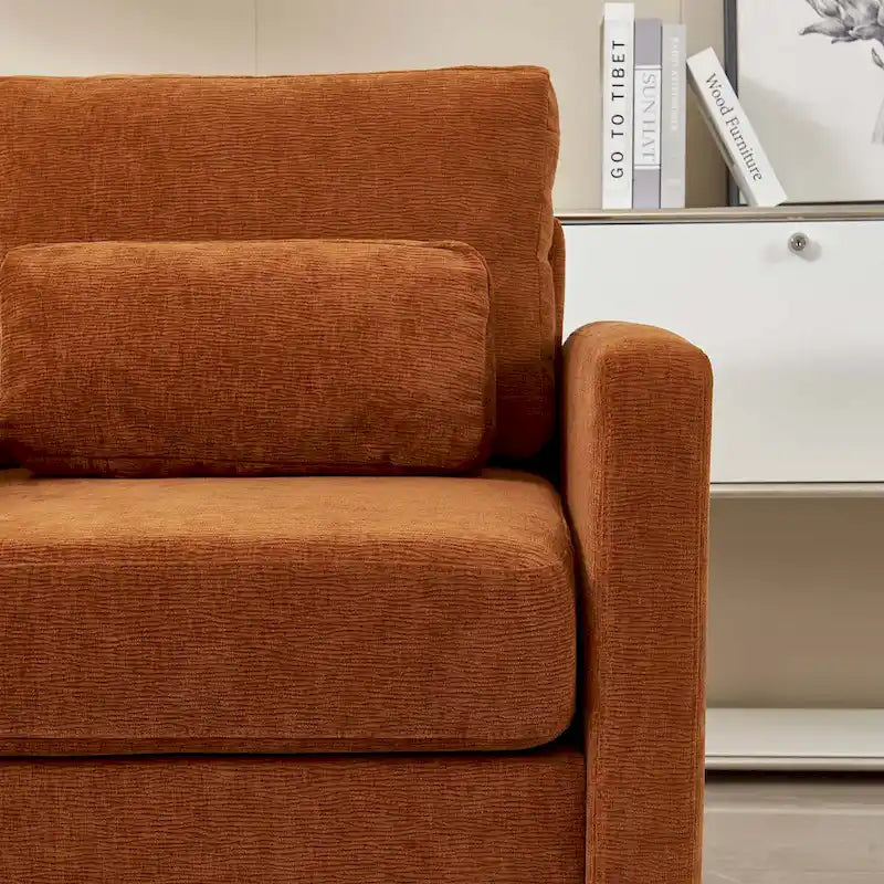 Poltrona di design moderna in ciniglia per soggiorno