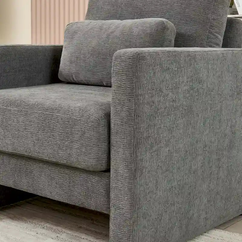 Poltrona di design moderna in ciniglia per soggiorno