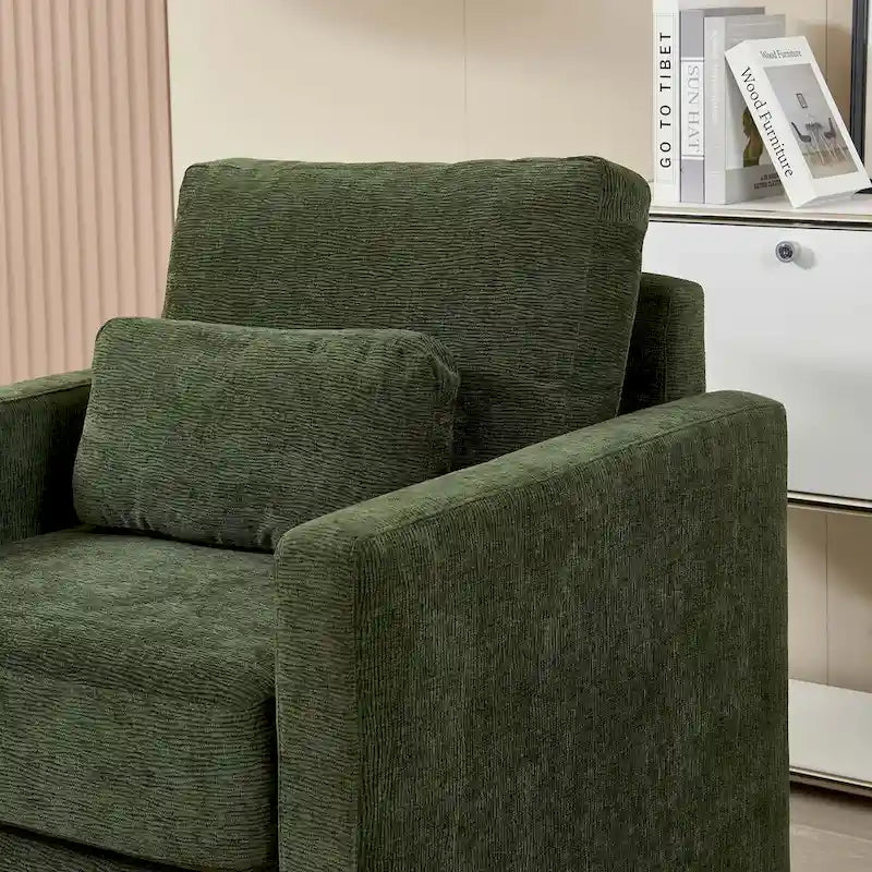 Poltrona di design moderna in ciniglia per soggiorno