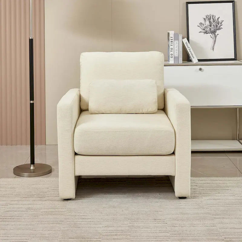Poltrona di design moderna in ciniglia per soggiorno