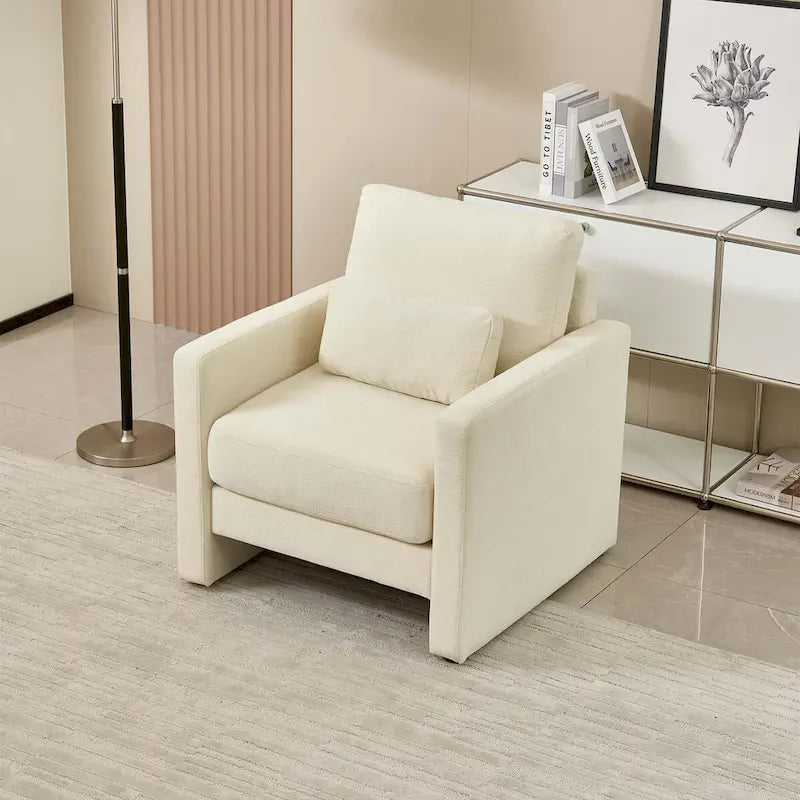 Poltrona di design moderna in ciniglia per soggiorno