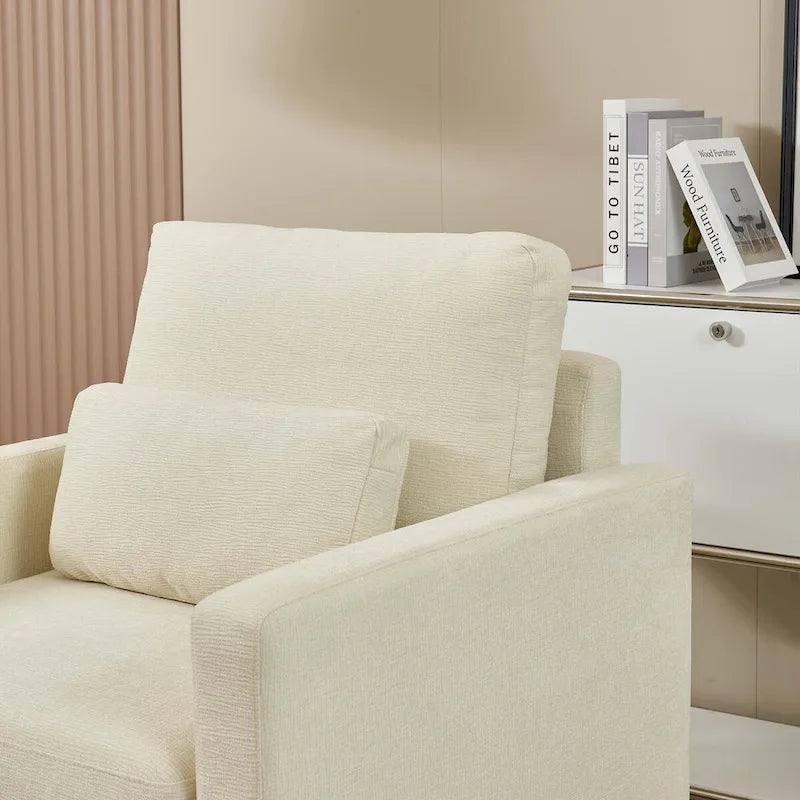 Poltrona di design moderna in ciniglia per soggiorno