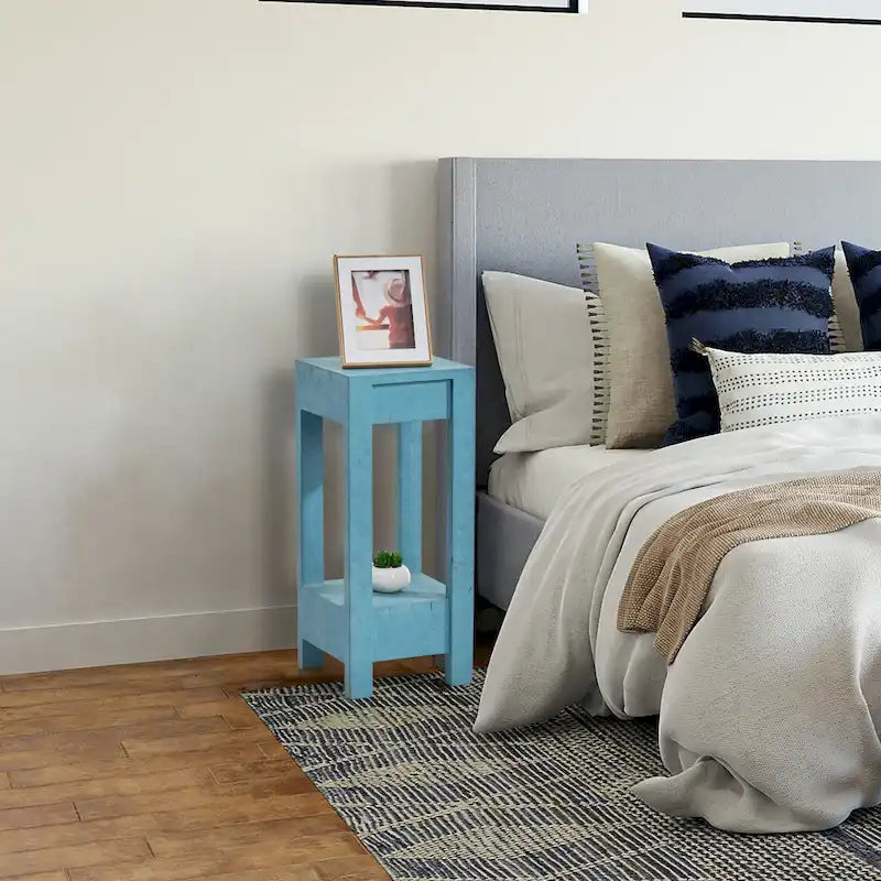 Tavolino da salotto quadrato da 26 pollici, comodino per camera da letto, lato letto, divano da soggiorno, P28 x L27 x A66 cm