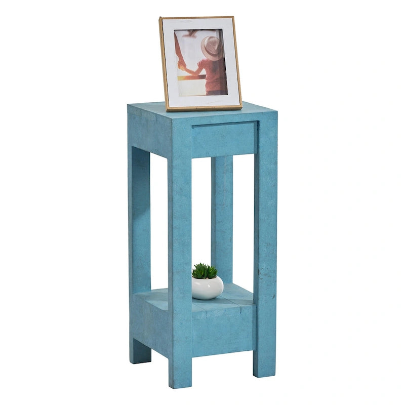 Tavolino da salotto quadrato da 26 pollici, comodino per camera da letto, lato letto, divano da soggiorno, P28 x L27 x A66 cm