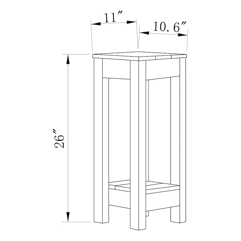 Tavolino da salotto quadrato da 26 pollici, comodino per camera da letto, lato letto, divano da soggiorno, P28 x L27 x A66 cm