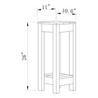 Tavolino da salotto quadrato da 26 pollici, comodino per camera da letto, lato letto, divano da soggiorno, P28 x L27 x A66 cm