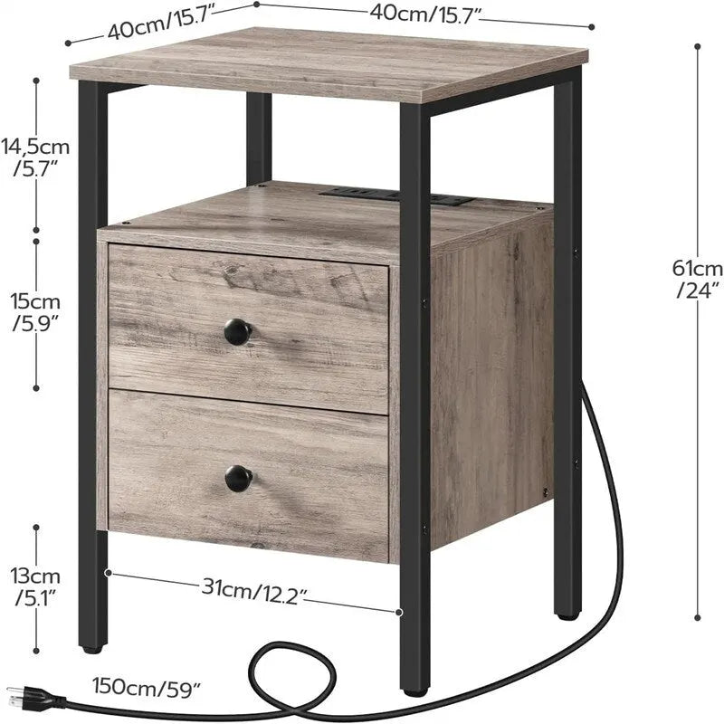 Tavolino con Stazione di Ricarica - 15,7P x 15,7L x 24A