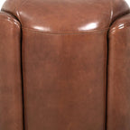 Poltrona in pelle pieno fiore, marrone - L70xP76xH69