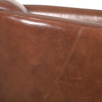 Poltrona in pelle pieno fiore, marrone - L70xP76xH69