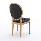 Set di 2 sedie da pranzo in legno massello stile francese con borchie