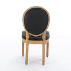 Set di 2 sedie da pranzo in legno massello stile francese con borchie