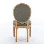 Set di 2 sedie da pranzo in legno massello stile francese con borchie
