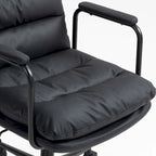 Sedia da ufficio, sedia da scrivania girevole e regolabile per computer con rotelle e braccioli, in pelle PU, ergonomica e a schienale medio