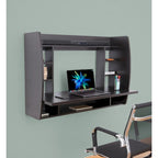 Scrivania per Computer a Muro Versatile - Scrivania da Studio Elegante e Salvaspazio con Mensole - Ideale per il Soggiorno