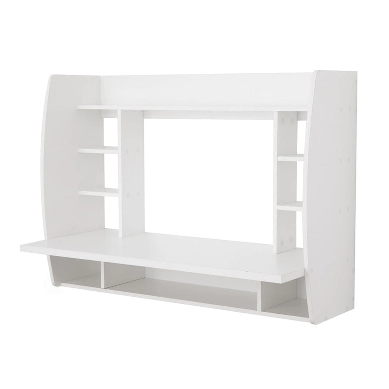 Scrivania per Computer a Muro Versatile - Scrivania da Studio Elegante e Salvaspazio con Mensole - Ideale per il Soggiorno