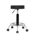  Padded, Rolling, Height Adjustable Stool with Footring