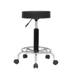  Padded, Rolling, Height Adjustable Stool with Footring
