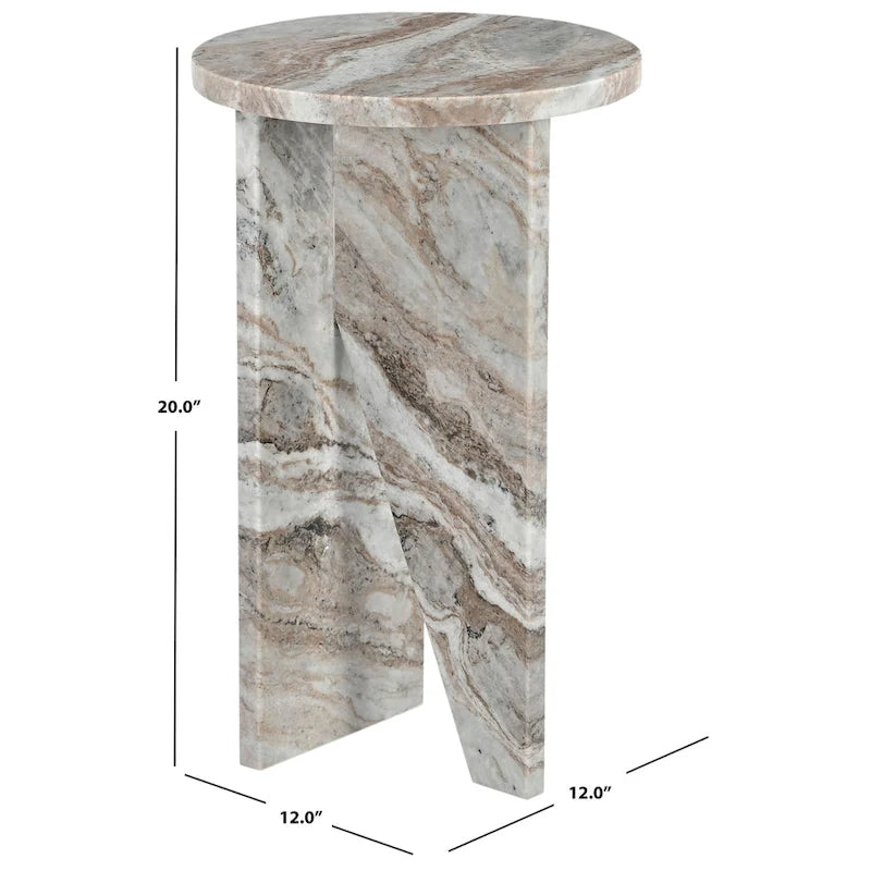  Couture Devlin Marble Drink Table - 12Wx12Dx20H